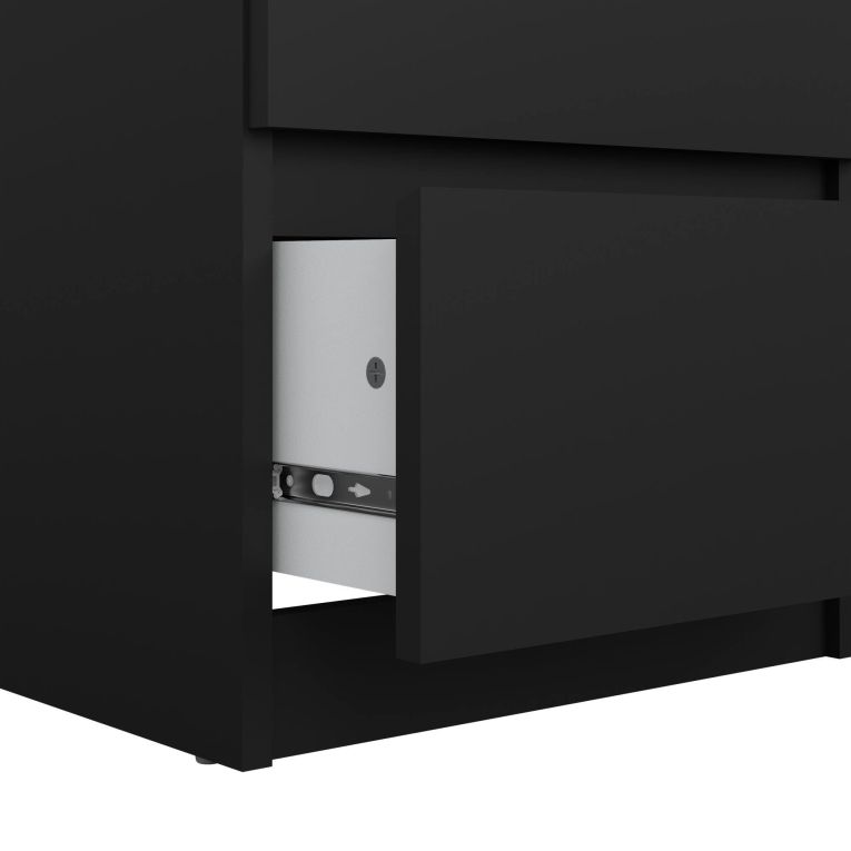 Cassettiera Joelle, Settimino multiuso, Comò camera da letto, Mobile con cassetti, 50x40 h111 cm, Nero