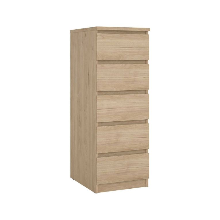 Cassettiera Joelle, Settimino multiuso, Comò camera da letto, Mobile con cassetti, 50x40 h111 cm, Rovere