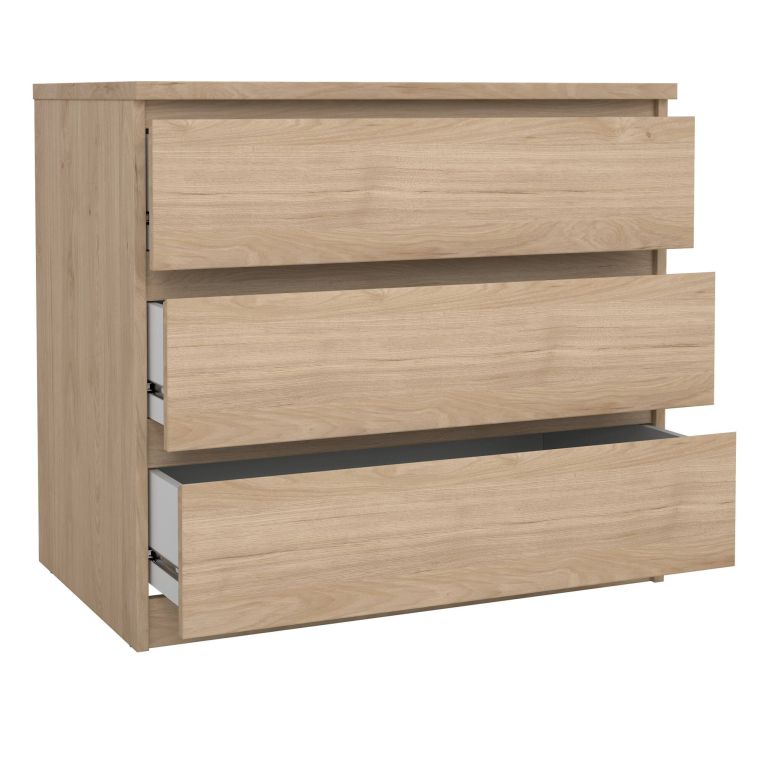 Cassettiera Lilou, Settimino multiuso, Comò camera da letto, Mobile con cassetti, 50x77 h68 cm, Rovere