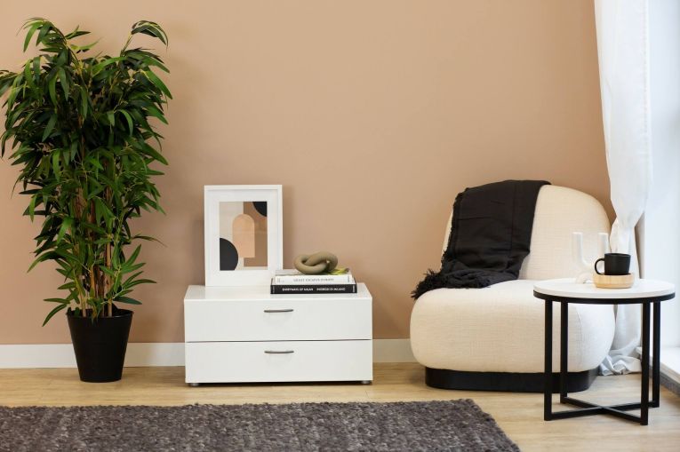 Cassettiera Limerick, Settimino multiuso, Comò camera da letto, Mobile con cassetti, 74x52 h35 cm, Bianco
