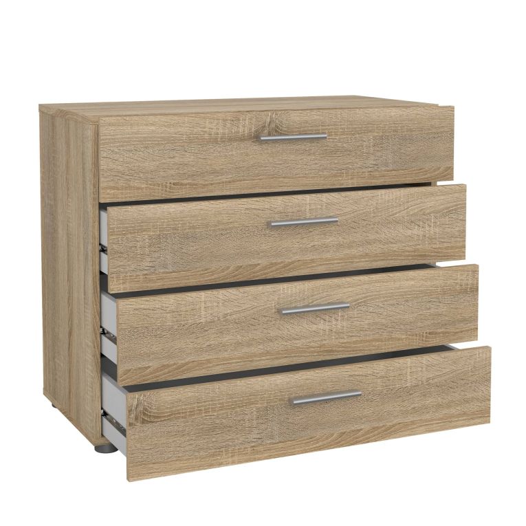 Cassettiera Marinette, Settimino multiuso, Comò camera da letto, Mobile con cassetti, 40x80 h68 cm, Quercia