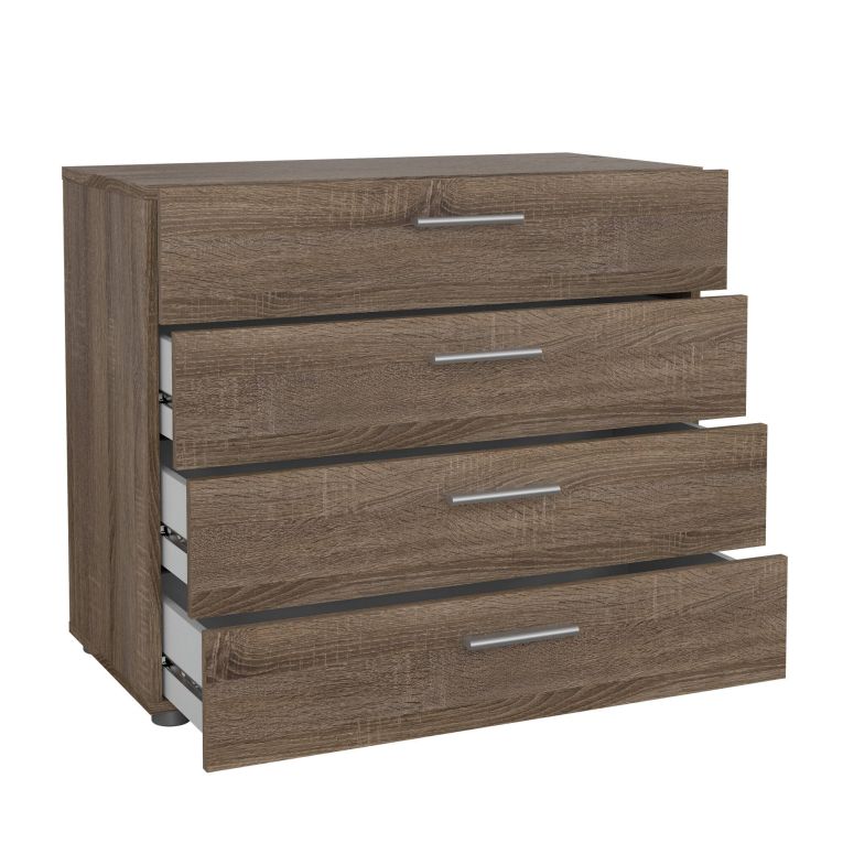 Cassettiera Marinette, Settimino multiuso, Comò camera da letto, Mobile con cassetti, 70x40 h76 cm, Rovere