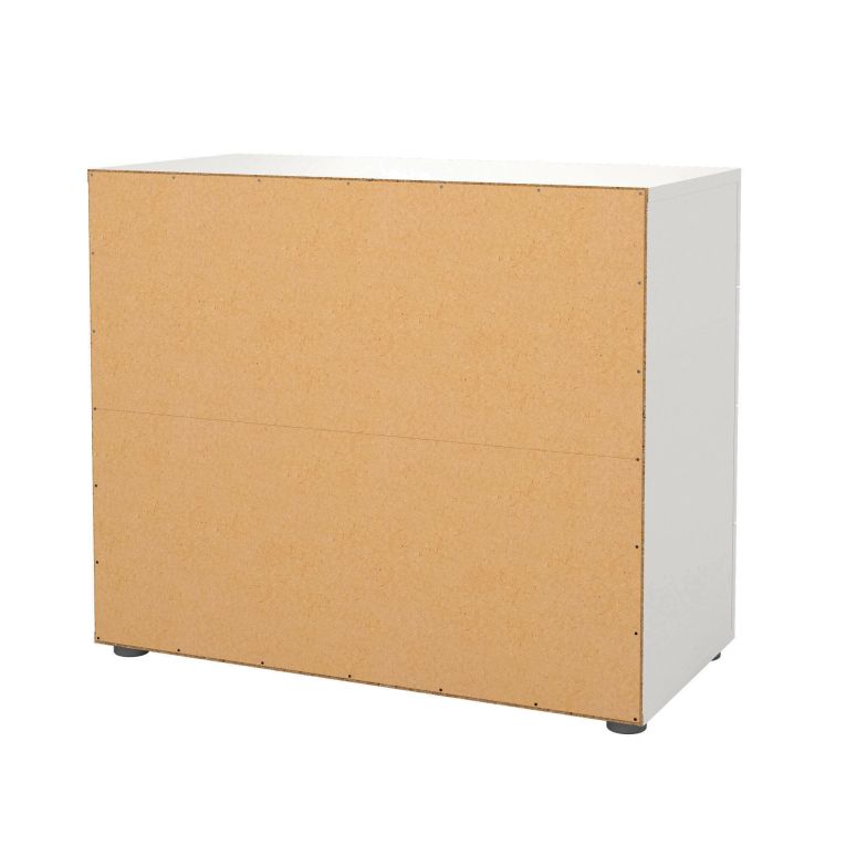 Cassettiera Marinette, Settimino multiuso, Comò camera da letto, Mobile con cassetti, 80x40 h68 cm, Bianco