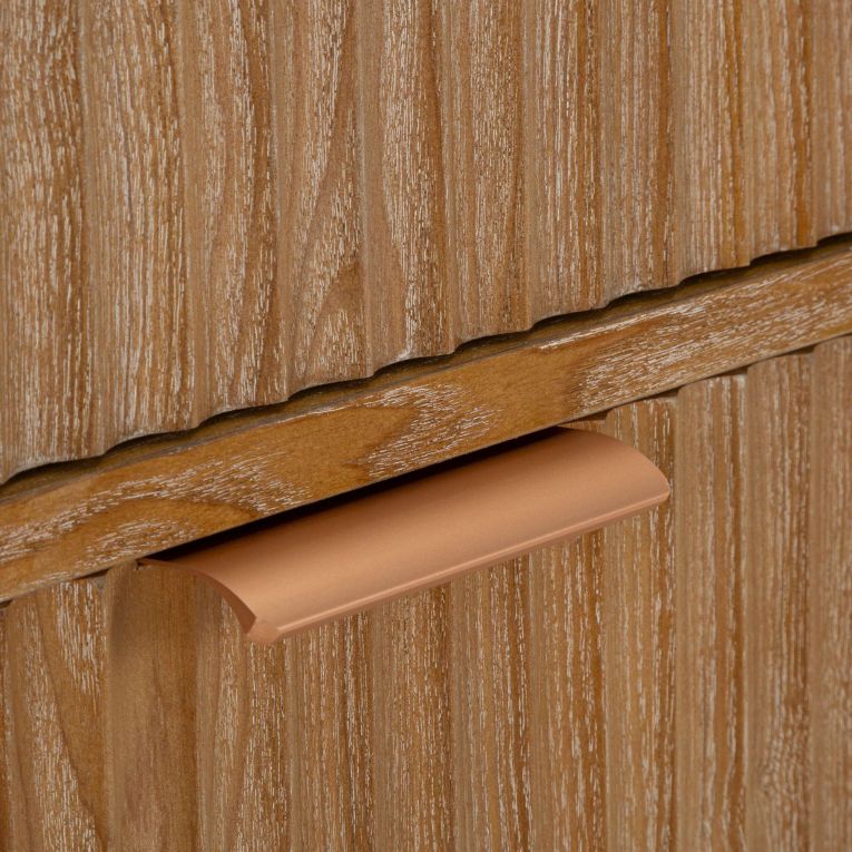 Cassettiera Marrone Ciliegio oro 3 Cassetti Effetto Invecchiato 81x47x82h cm, Apertura Scorrevole - Fama