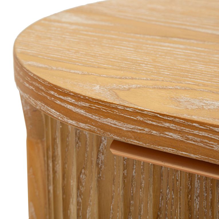 Cassettiera Marrone Ciliegio oro 4 Cassetti Effetto Invecchiato 38x34x82h cm, Apertura Scorrevole - Falisa