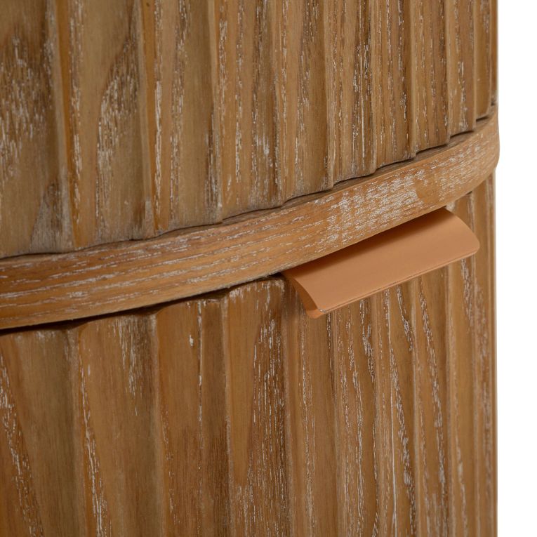 Cassettiera Marrone Ciliegio oro 4 Cassetti Effetto Invecchiato 38x34x82h cm, Apertura Scorrevole - Falisa