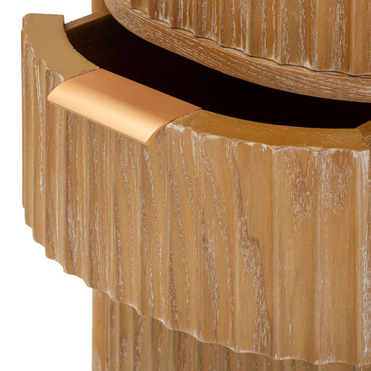 Cassettiera Marrone Ciliegio oro 4 Cassetti Effetto Invecchiato 38x34x82h cm, Apertura Scorrevole - Falisa