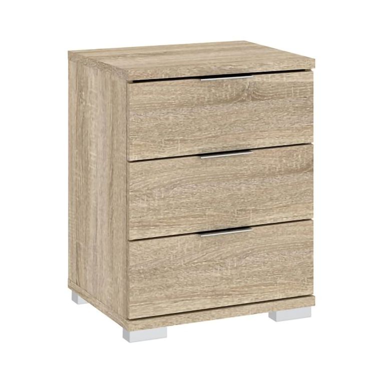 Cassettiera Marrone Rovere 3 Cassetti Apertura Scorrevole 46x42x61h cm, Chiusura Scorrevole - Laharo