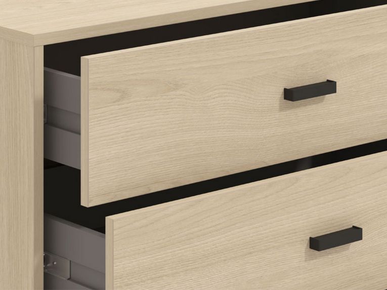 Cassettiera Marrone Rovere 4 Cassetti Apertura Scorrevole 80x40x90h cm, Chiusura Scorrevole - Rosasco