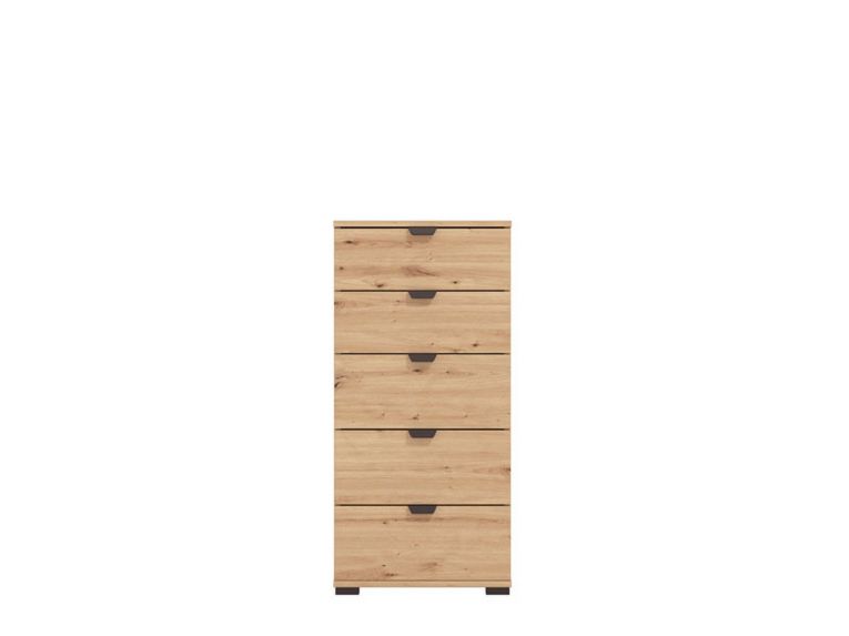 Cassettiera Marrone Rovere Nodi Nero 5 Cassetti Apertura Scorrevole 45x40x95h cm, Chiusura Scorrevole - Mainarda