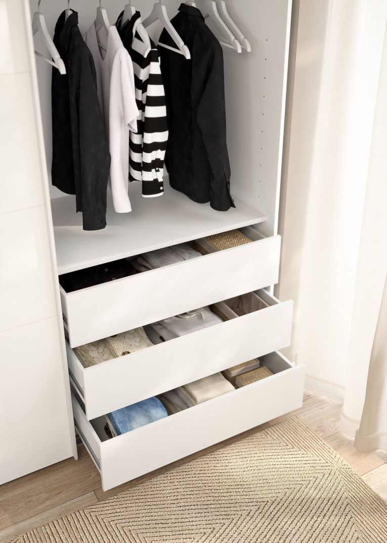 Cassettiera Mathilde, Settimino multiuso, Comò camera da letto, Mobile con cassetti, 55x87 h70 cm, Bianco