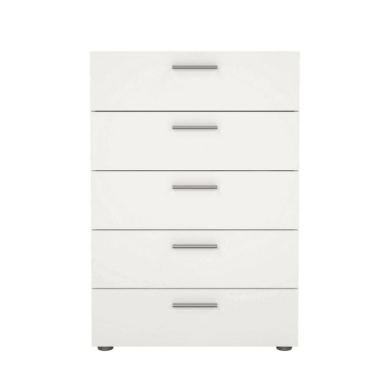 Cassettiera Mavis, Settimino multiuso, Comò camera da letto, Mobile con cassetti, 70x40 h102 cm, Bianco