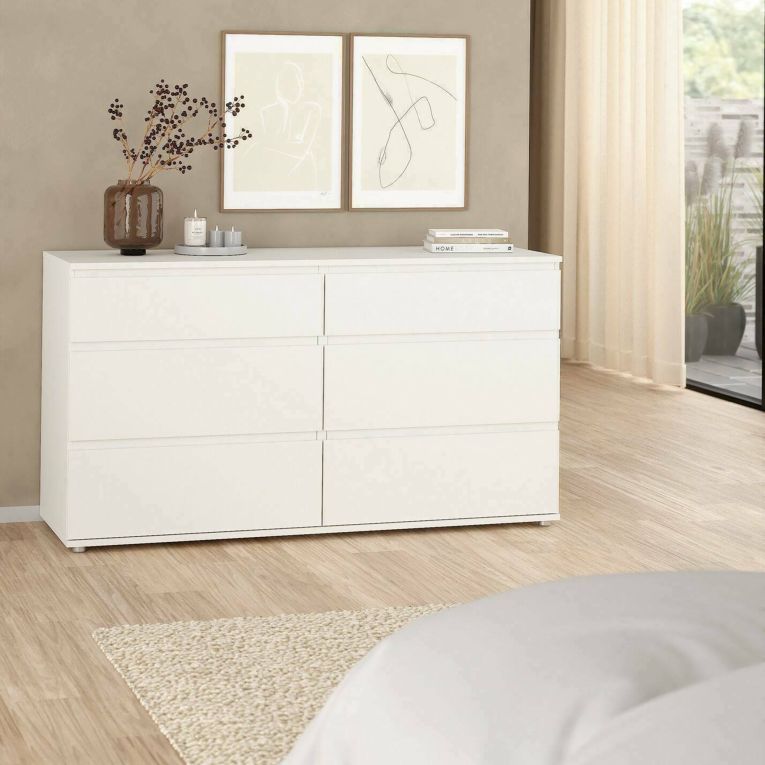 Cassettiera moderna bianca 153x83h cm - Albacore