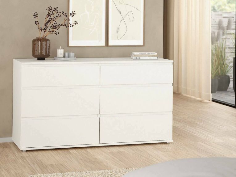 Cassettiera moderna bianca 153x83h cm - Albacore