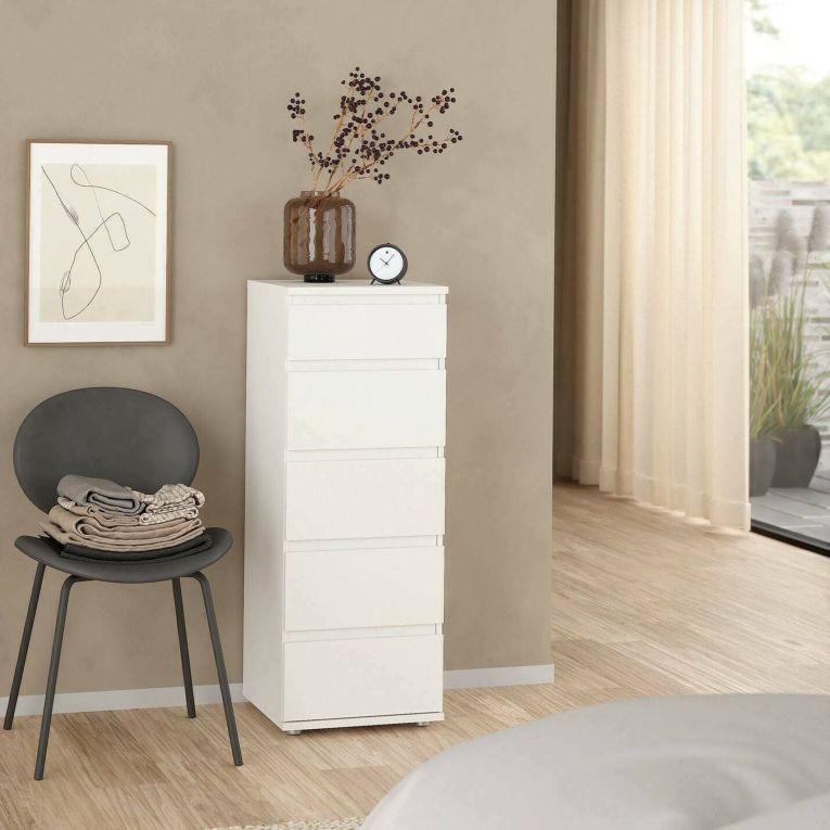 Cassettiera moderna bianca 40x106h cm - Abelarda