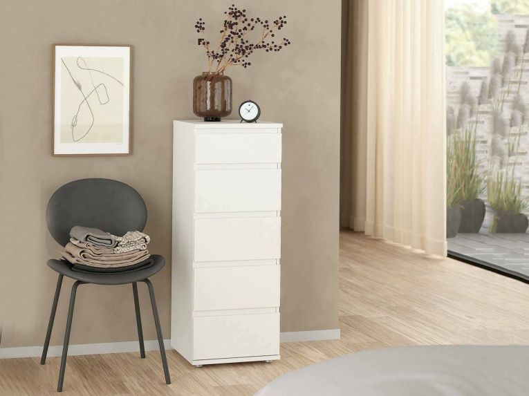 Cassettiera moderna bianca 40x106h cm - Abelarda