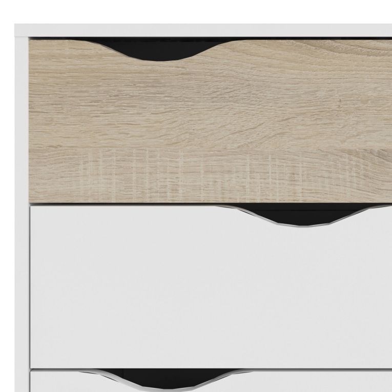 Cassettiera moderna bianca e quercia 98x81h cm - Azir