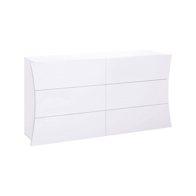 Cassettiera moderna bianca lucida 155x82h cm - Albelaziz