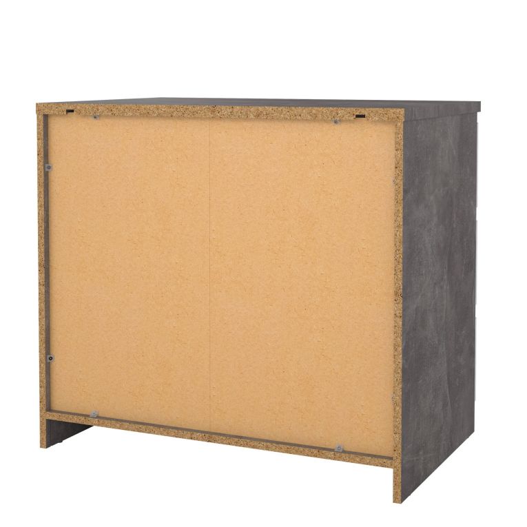 Cassettiera moderna cemento e bianca lucida 77x70h cm - Artic