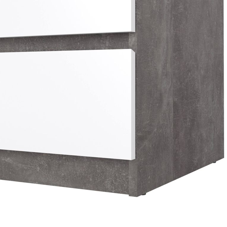 Cassettiera moderna cemento e bianca lucida 77x70h cm - Artic
