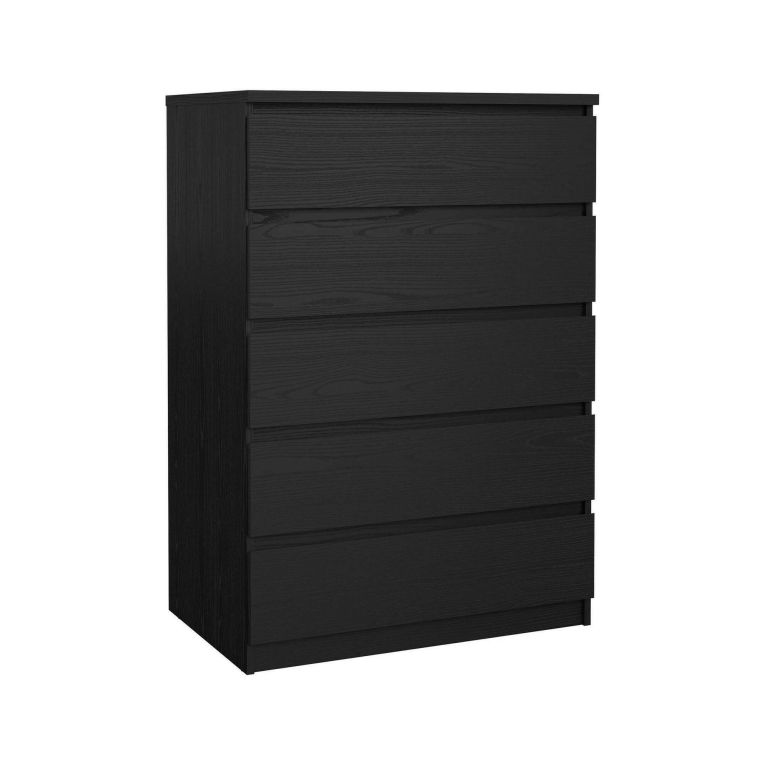 Cassettiera moderna nera 76x111h cm - Lucy