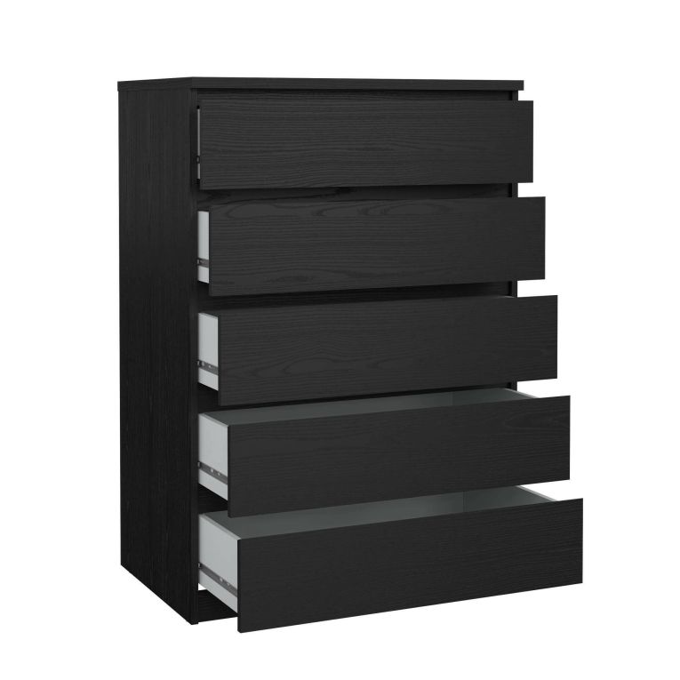 Cassettiera moderna nera 76x111h cm - Lucy