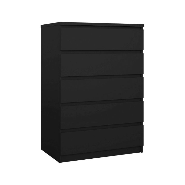 Cassettiera moderna nera 77x111h cm - Ansel