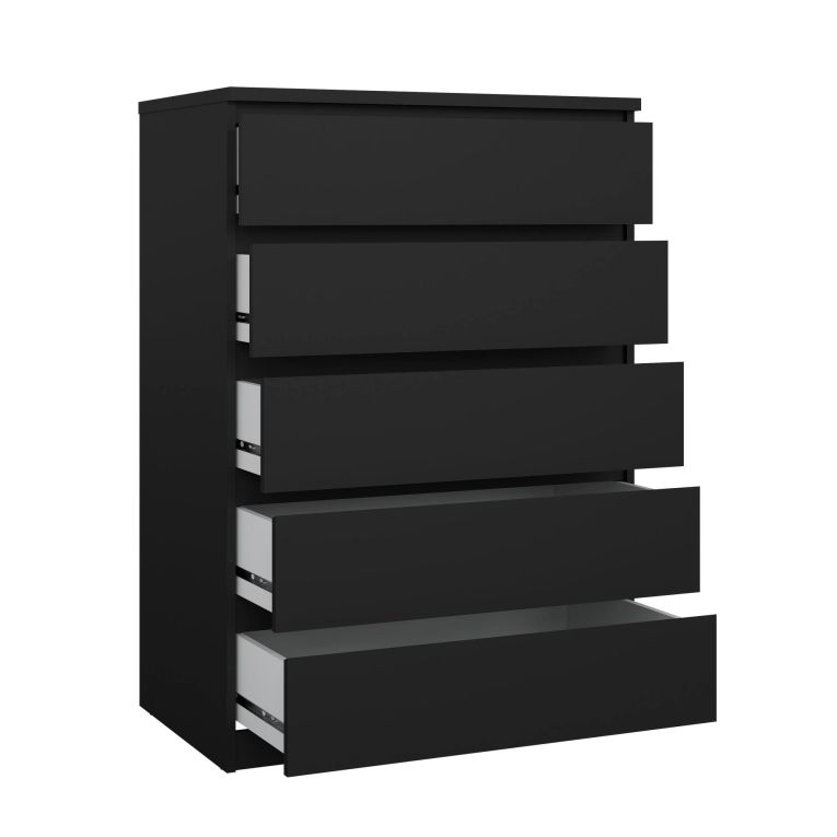 Cassettiera moderna nera 77x111h cm - Ansel
