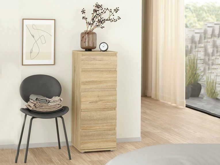 Cassettiera moderna quercia 40x106h cm - Abelarda