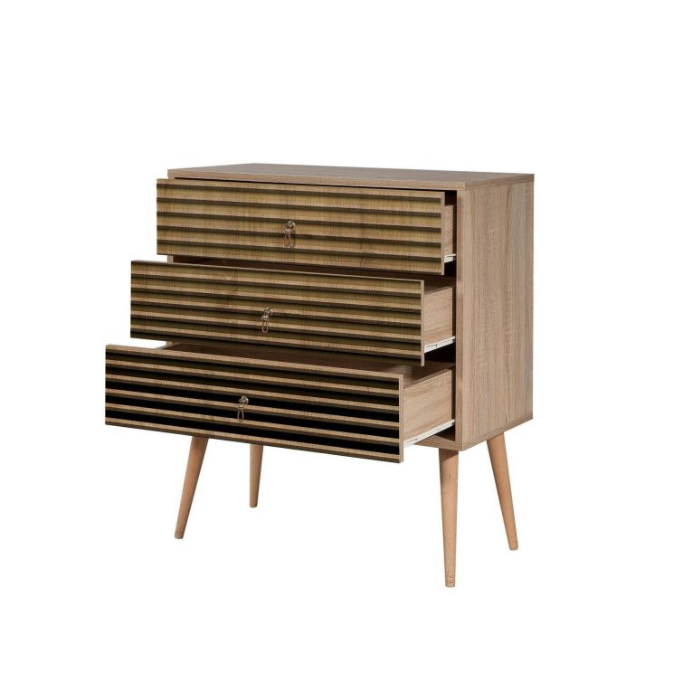 Cassettiera moderna quercia 80x90h cm - Apricale
