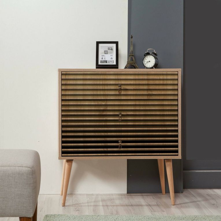 Cassettiera moderna quercia 80x90h cm - Apricale