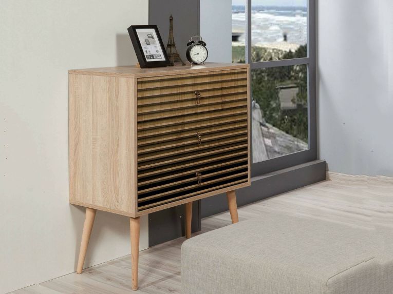 Cassettiera moderna quercia 80x90h cm - Apricale