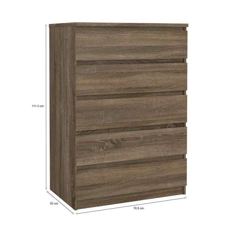 Cassettiera moderna rovere 76x111h cm - Lucy