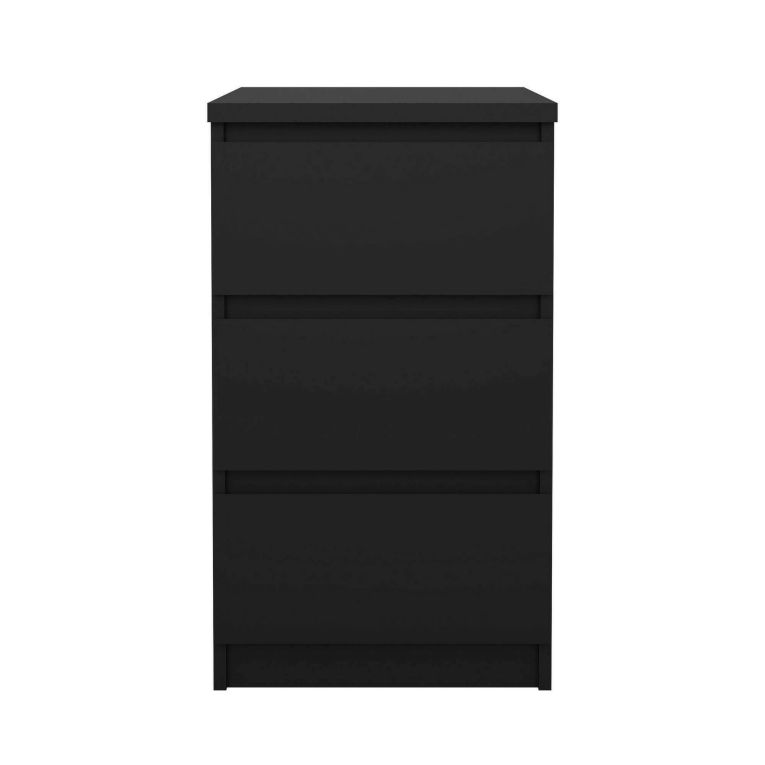 Cassettiera Nero 3 Cassetti Apertura Scorrevole 40x50x70h cm, Chiusura Scorrevole - Accudino