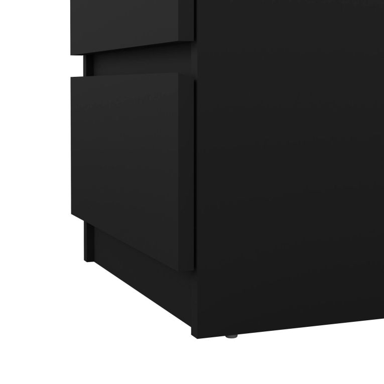 Cassettiera Nero 3 Cassetti Apertura Scorrevole 40x50x70h cm, Chiusura Scorrevole - Accudino