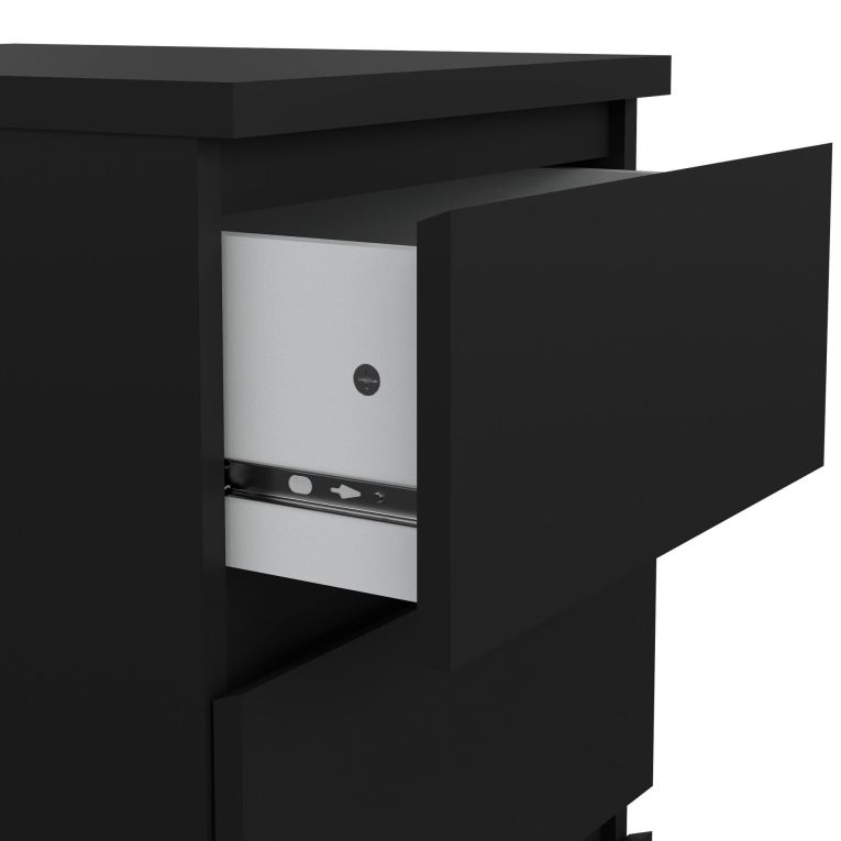 Cassettiera Nero 3 Cassetti Apertura Scorrevole 40x50x70h cm, Chiusura Scorrevole - Accudino