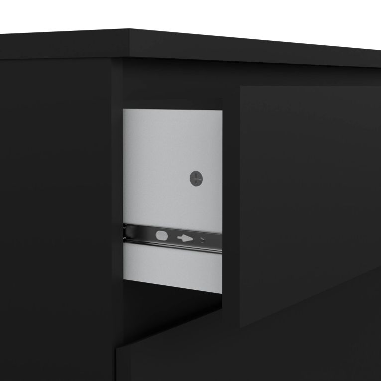 Cassettiera Nero 3 Cassetti Apertura Scorrevole 77x50x68h cm, Chiusura Scorrevole - Kajiki