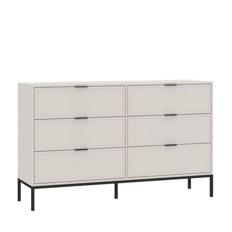 Cassettiera Nero Antracite 4 Cassetti Apertura Scorrevole 150x40x92h cm, Chiusura Scorrevole - Laletati