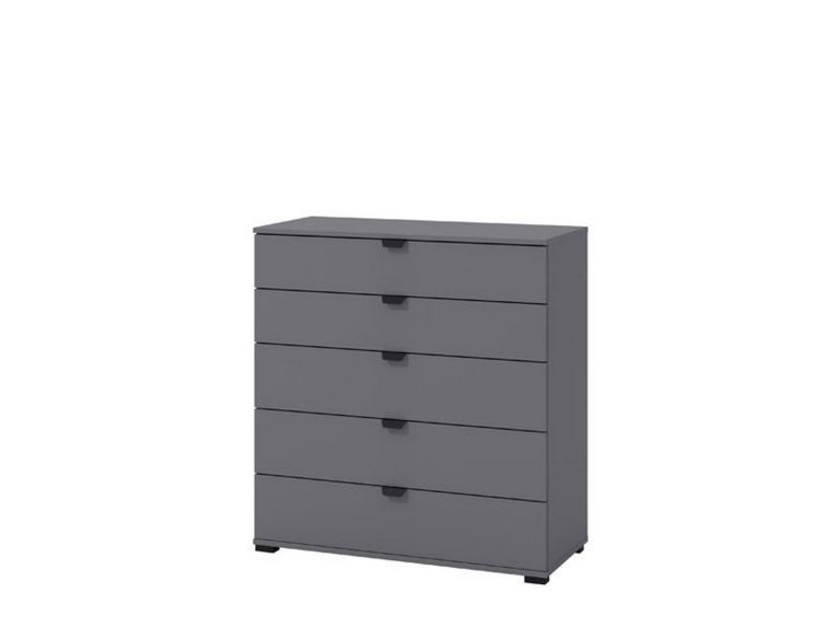 Cassettiera Nero Antracite 5 Cassetti Apertura Scorrevole 90x40x95h cm, Chiusura Scorrevole - Mainarda