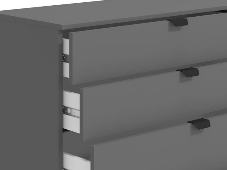 Cassettiera Nero Antracite 5 Cassetti Apertura Scorrevole 90x40x95h cm, Chiusura Scorrevole - Mainarda