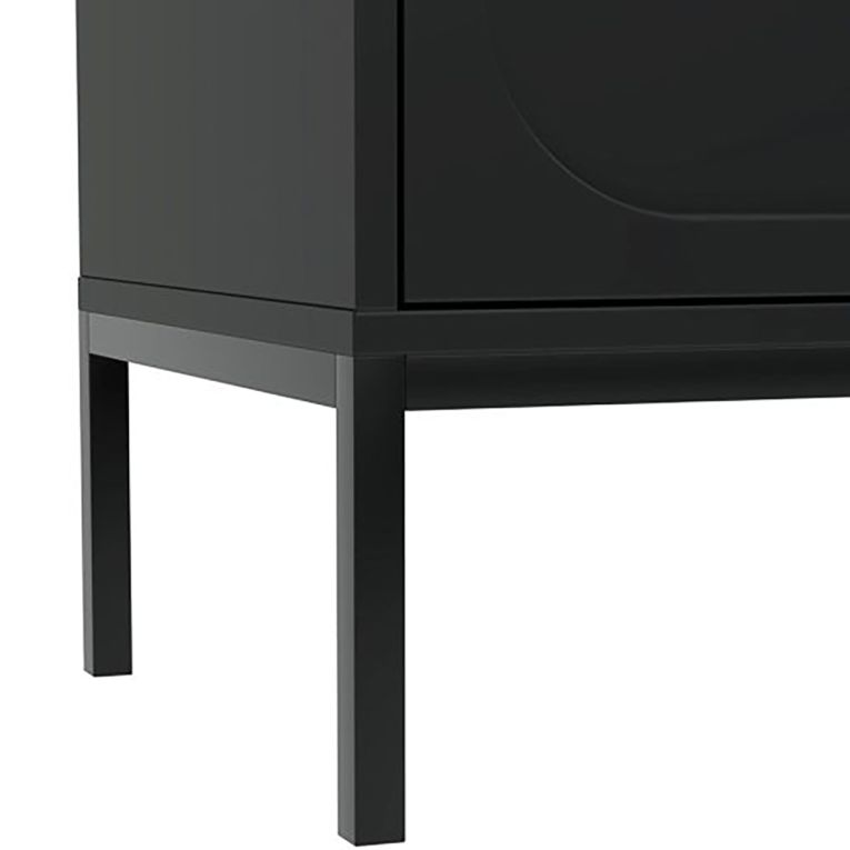 Cassettiera Nero Antracite 8 Cassetti Apertura Scorrevole 150x40x116h cm, Chiusura Soft Close - Laniva