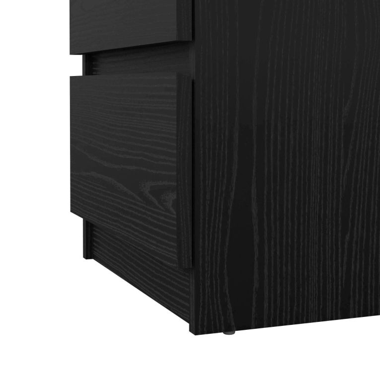 Cassettiera Nero Effetto Legno 3 Cassetti Apertura Scorrevole 40x50x70h cm, Chiusura Scorrevole - Accudino