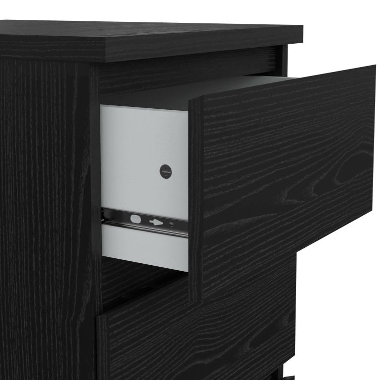 Cassettiera Nero Effetto Legno 3 Cassetti Apertura Scorrevole 40x50x70h cm, Chiusura Scorrevole - Accudino