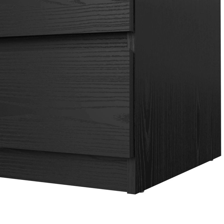 Cassettiera Nero Effetto Legno 3 Cassetti Apertura Scorrevole 77x50x68h cm, Chiusura Scorrevole - Kajiki