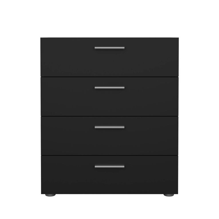 Cassettiera Nina, Settimino multiuso, Comò camera da letto, Mobile con cassetti, 40x70 h82 cm, Nero