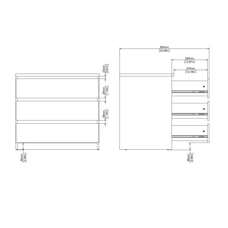 Cassettiera Orani, settimino multiuso con 3 cassetti, comò elegante per camera da letto, 77x50 h70 cm, Beige