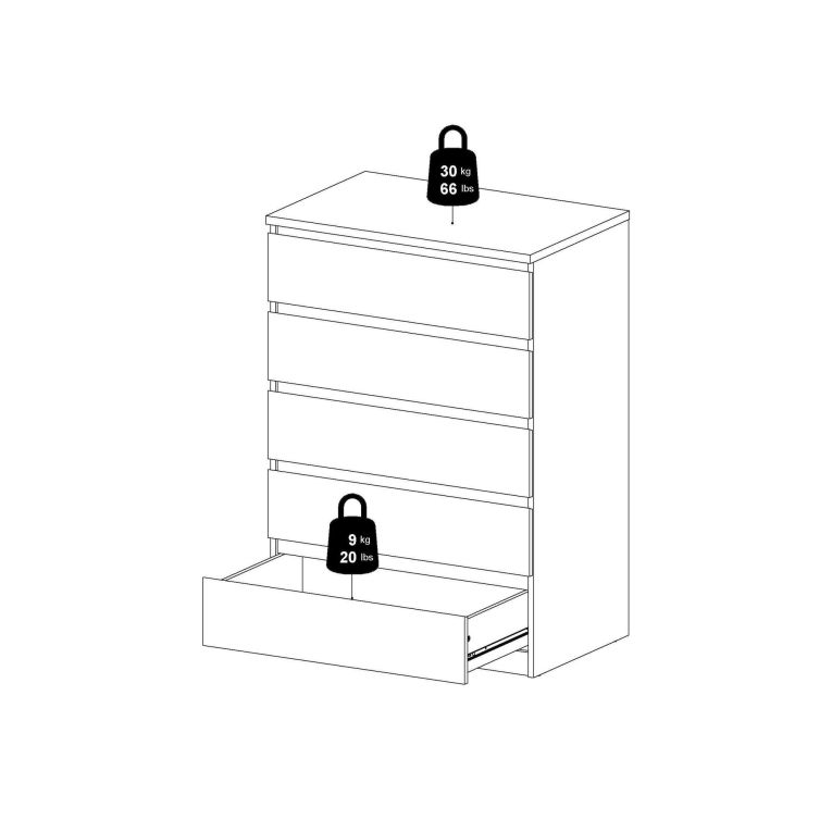 Cassettiera Piccilli, settimino multiuso con 5 cassetti, comò elegante per camera da letto, 77x50 h111 cm, Beige
