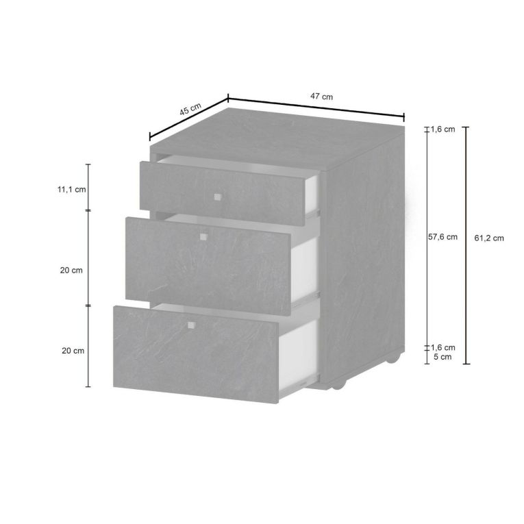 Cassettiera piccola ardesia 47x61h cm - Asgabat