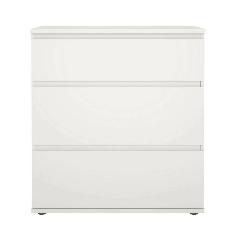 Cassettiera Pomme, Settimino multiuso, Comò camera da letto, Mobile con cassetti, 77x40 h84 cm, Bianco