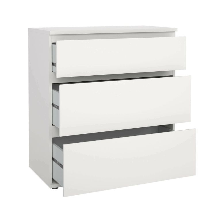 Cassettiera Pomme, Settimino multiuso, Comò camera da letto, Mobile con cassetti, 77x40 h84 cm, Bianco